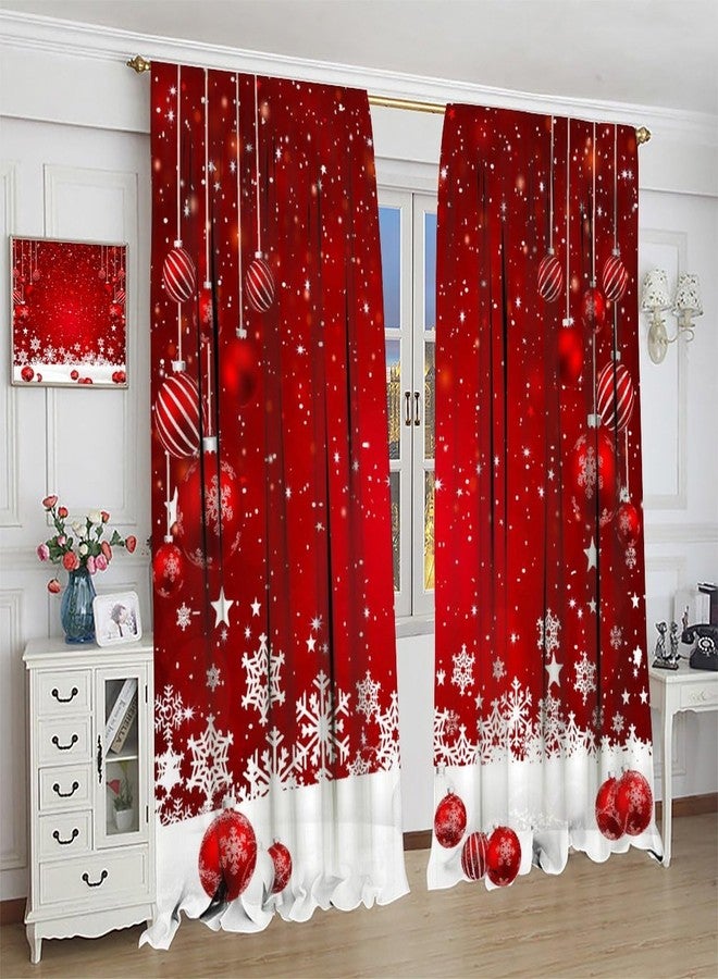 YSWOW Christmas Curtains, Snowflakes Winter Season Theme Art Printed Blackout Window Treatment for Home Party Bedroom Living Room Decor Fabric 2 Panels 42x45 Inch 30% Shading Rate - Image 5